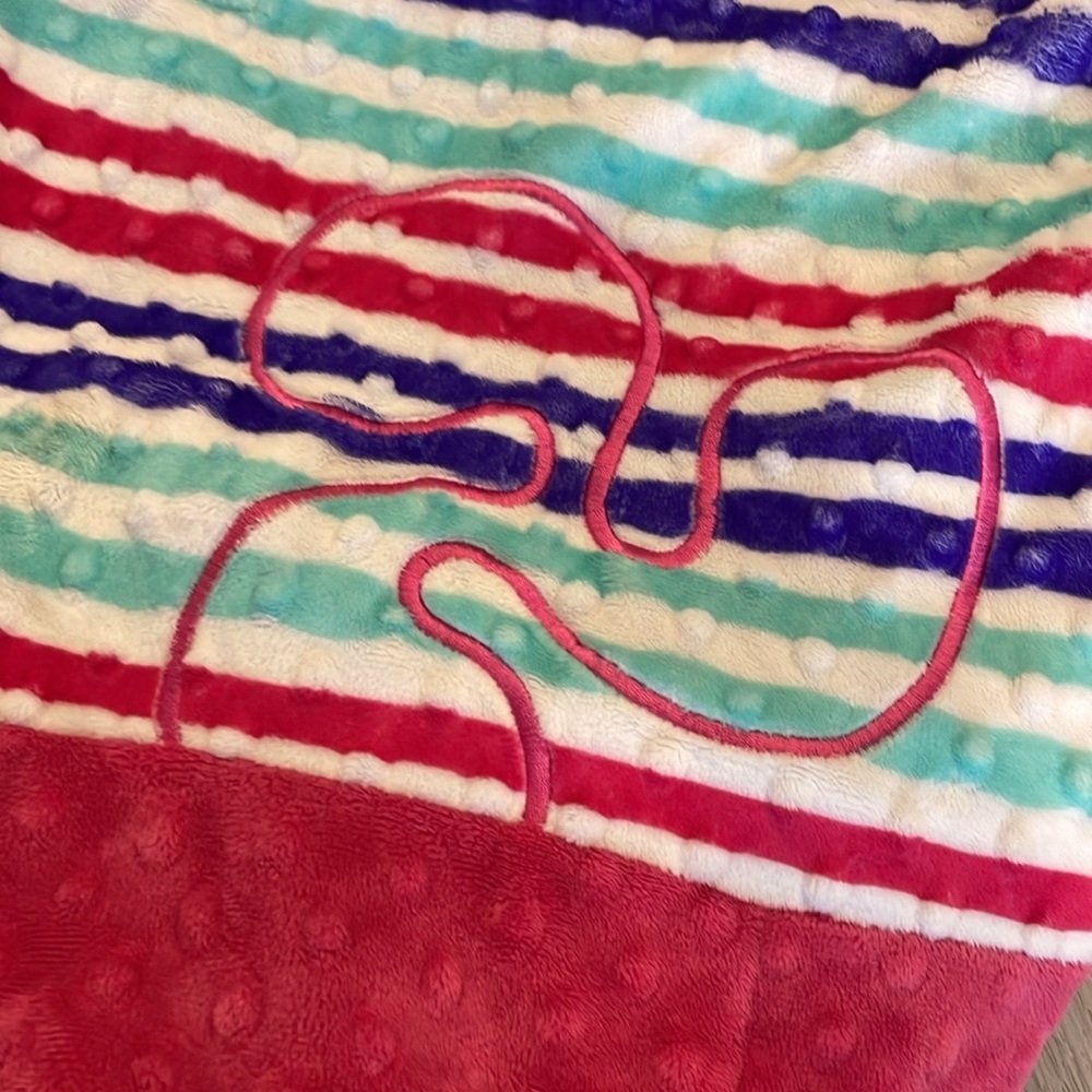 Very Cute TRIPLE FLIP Velour Striped Pink Blue Purple Backpack Bucket Bag. - Picture 5 of 11